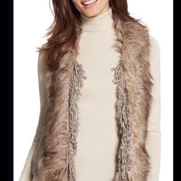 Chico's Jackets & Blazers - Chico’s Faux Fur Knit Vest- Size 0/Small